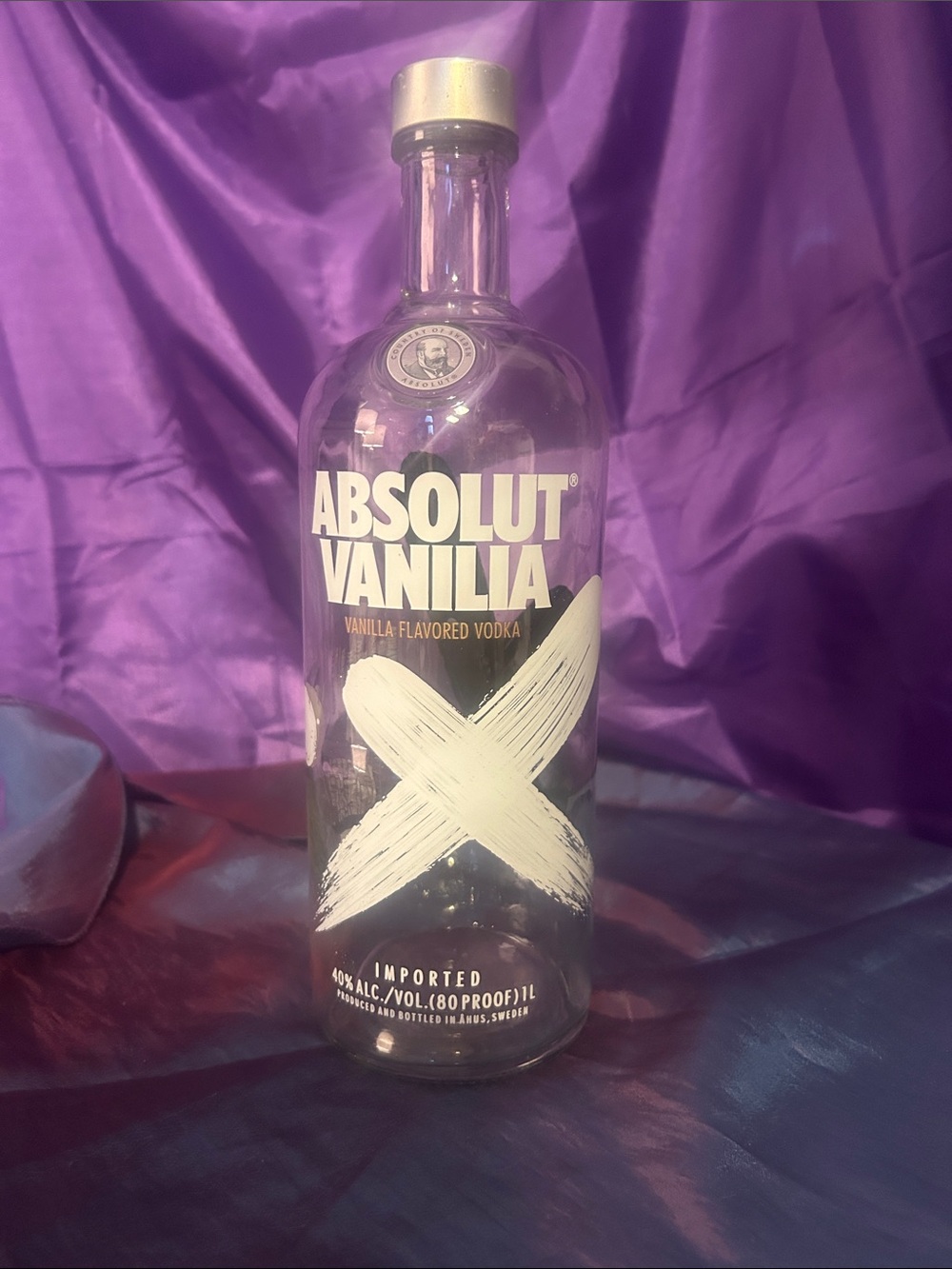 Vanilia Vanilla Flavored Vodka Bottle - Clear Absolut empty